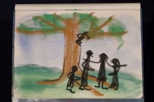 Zacchaeus listening from a tree 